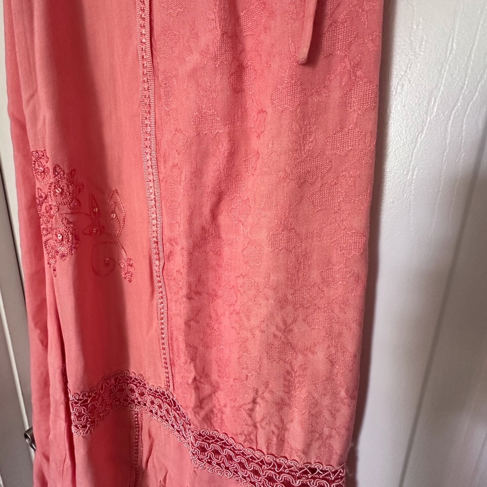 Pink Salmon  Embroidered skirt